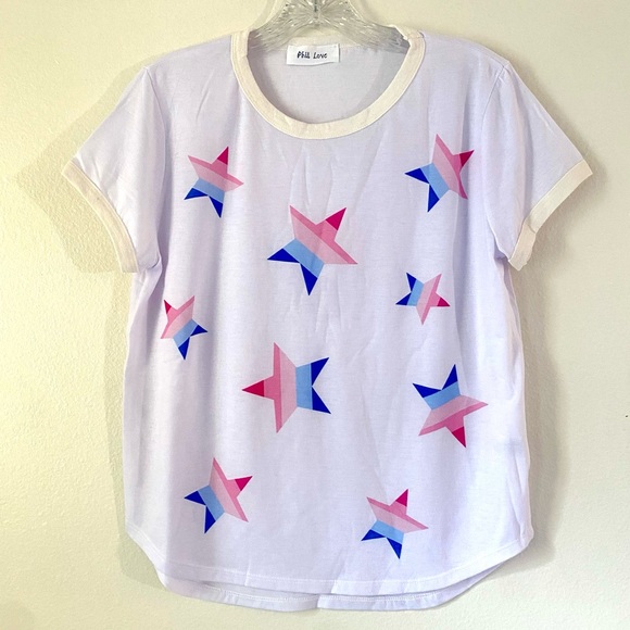 Red White blue star Short sleeve graphic print short sleeve tee, NEW!🇺🇸 - Picture 3 of 14
